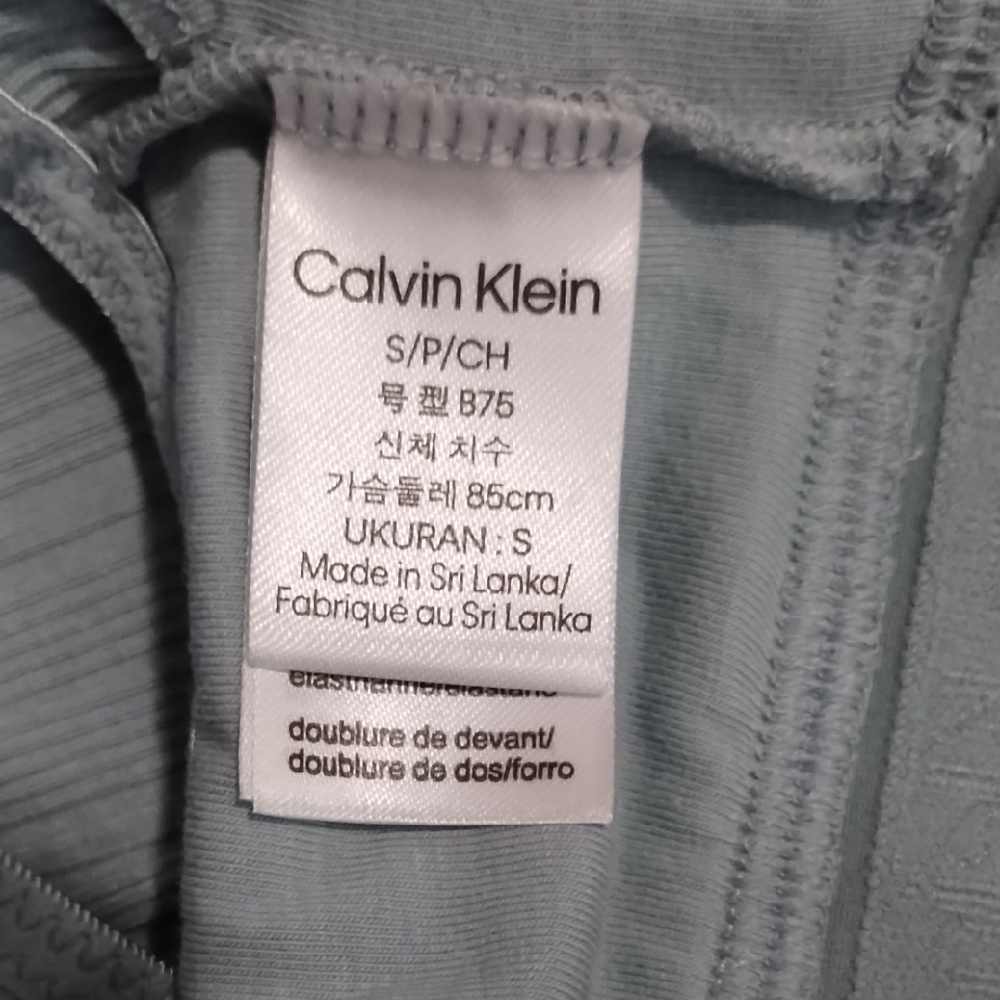 Calvin Klein Ribbed Racerback Sports Bra Seamless Women's S - Picture 2 of 5